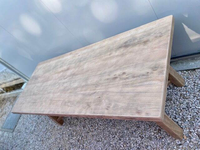 Farmhouse table walnut stripped 200 cm