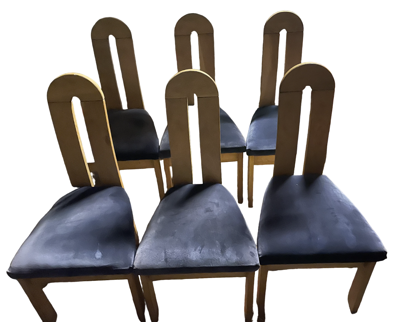6 vintage brutality chairs