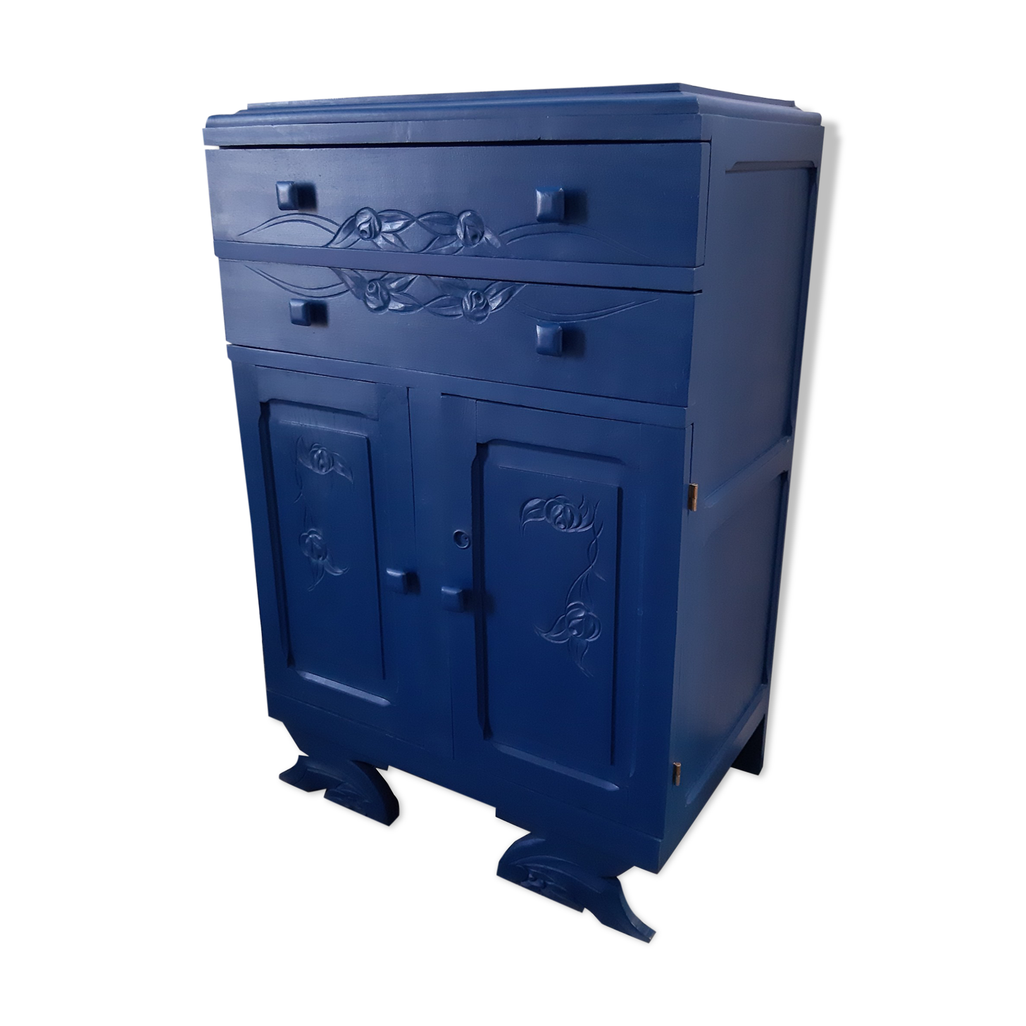 Commodity from the 30s in blue and yellow