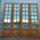 Suite of four separation doors in patinated wood Beveled tiles XX century