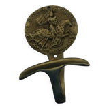 Gilded bronze wall hook numbered rider in armor