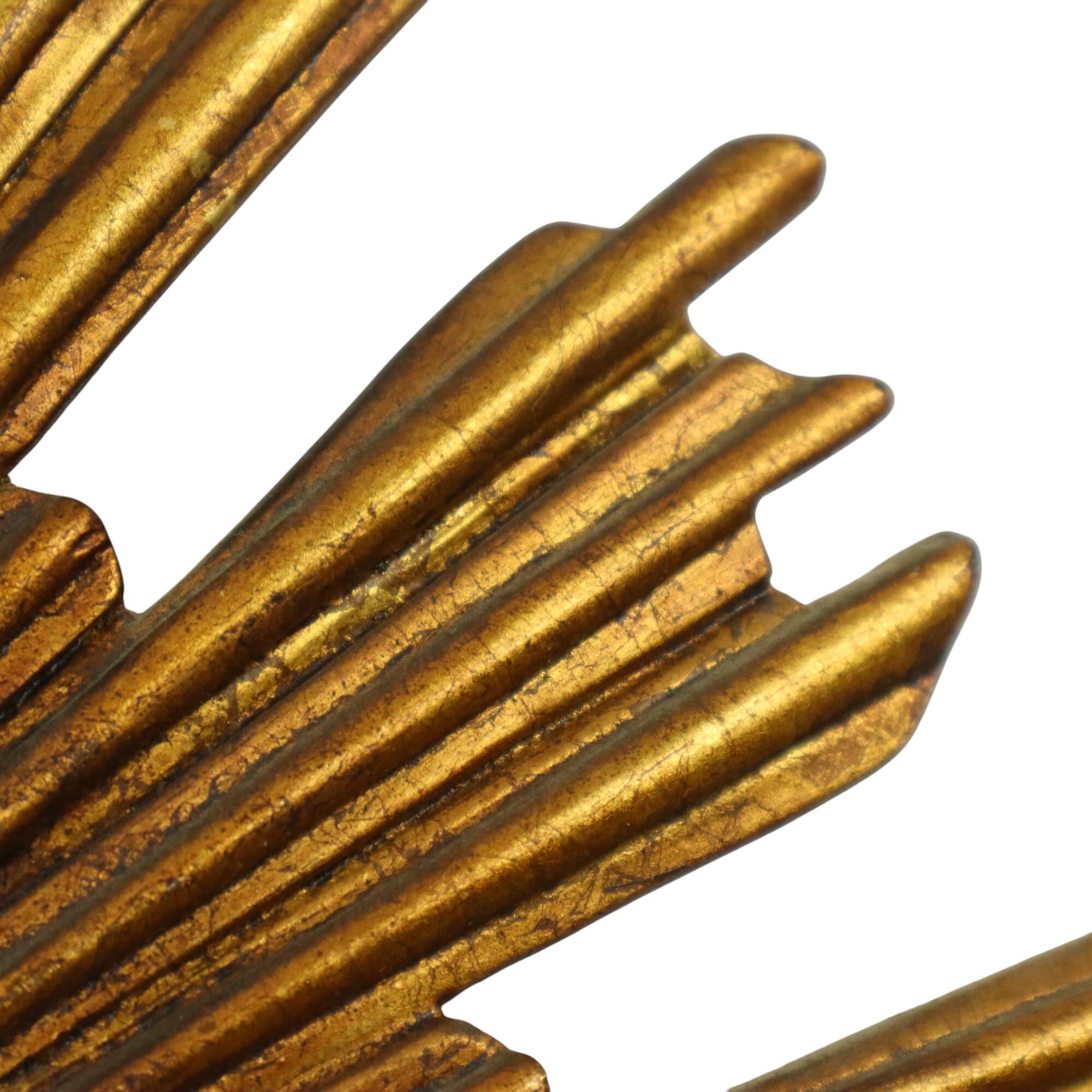 Large Sun Mirror Gold Leaf Gilded Sunburst Mirror 54cm