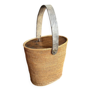 ancien sac panier en - bois