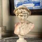 Bust of Hermes in alabaster, Italy circa 1880
