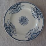 Flat plate Terre De Fer L G Sarreguemines ? blue décor