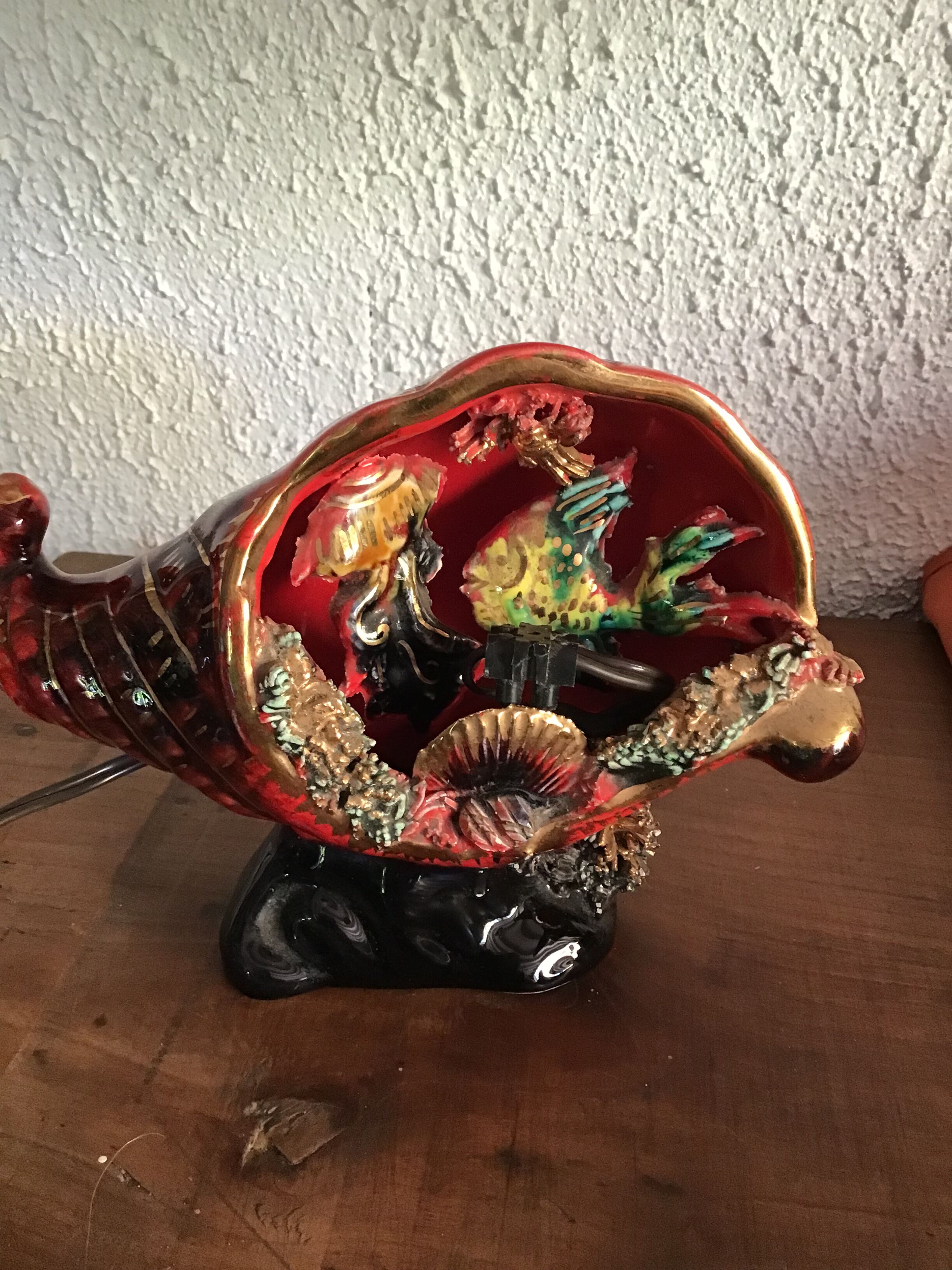 Lampe veilleuse coquillage céramique vallauris