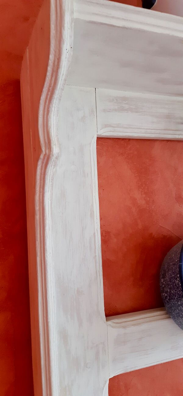 étagère / vaisselier mural en bois effet sablé ancien début XXème