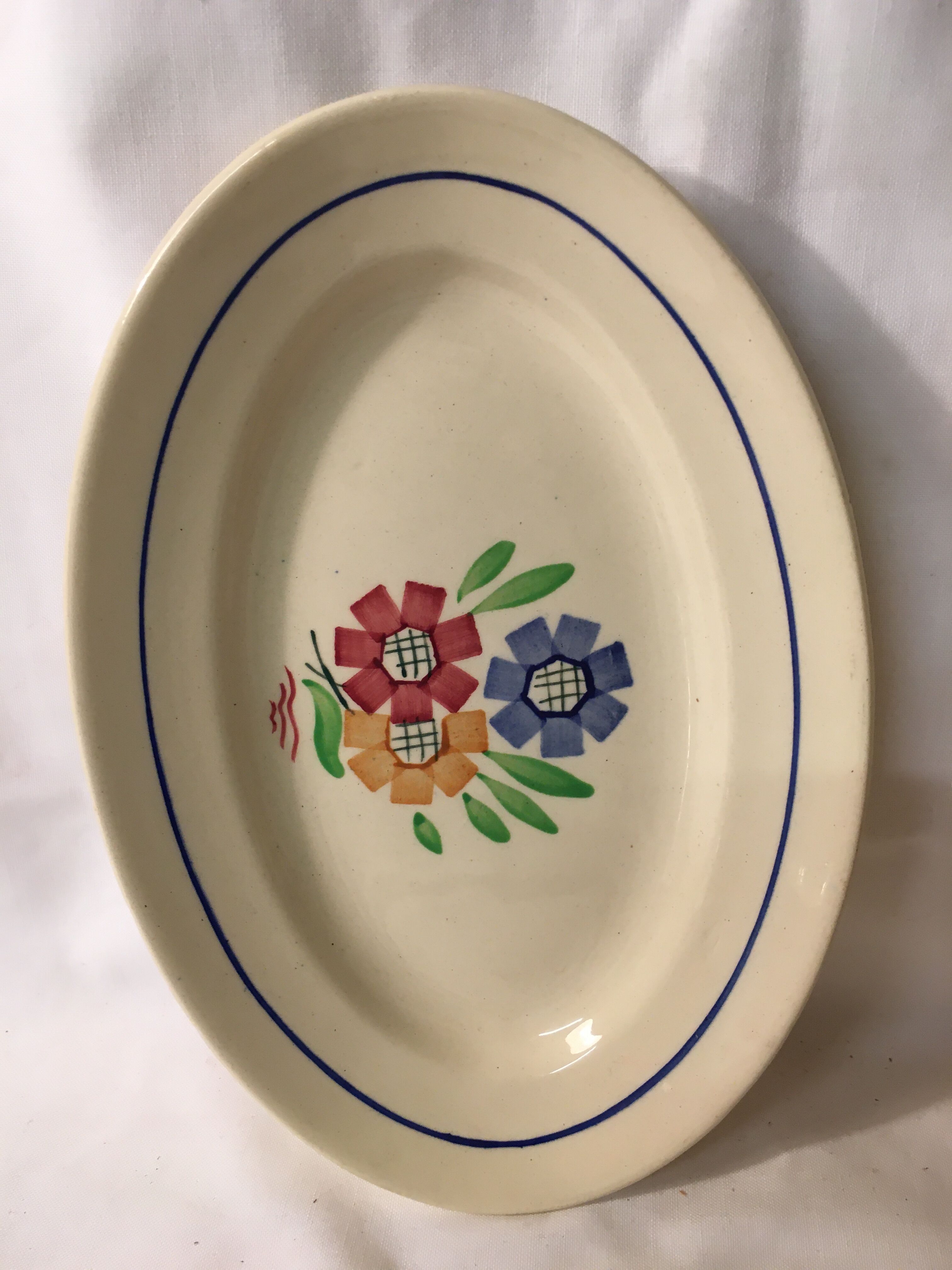 Duo of ravines in earthenware Lunéville model Agnes