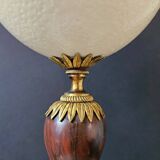 Ostrich Egg, Base in Brass and Brown Marble Empire Napoleon III H: 35cm