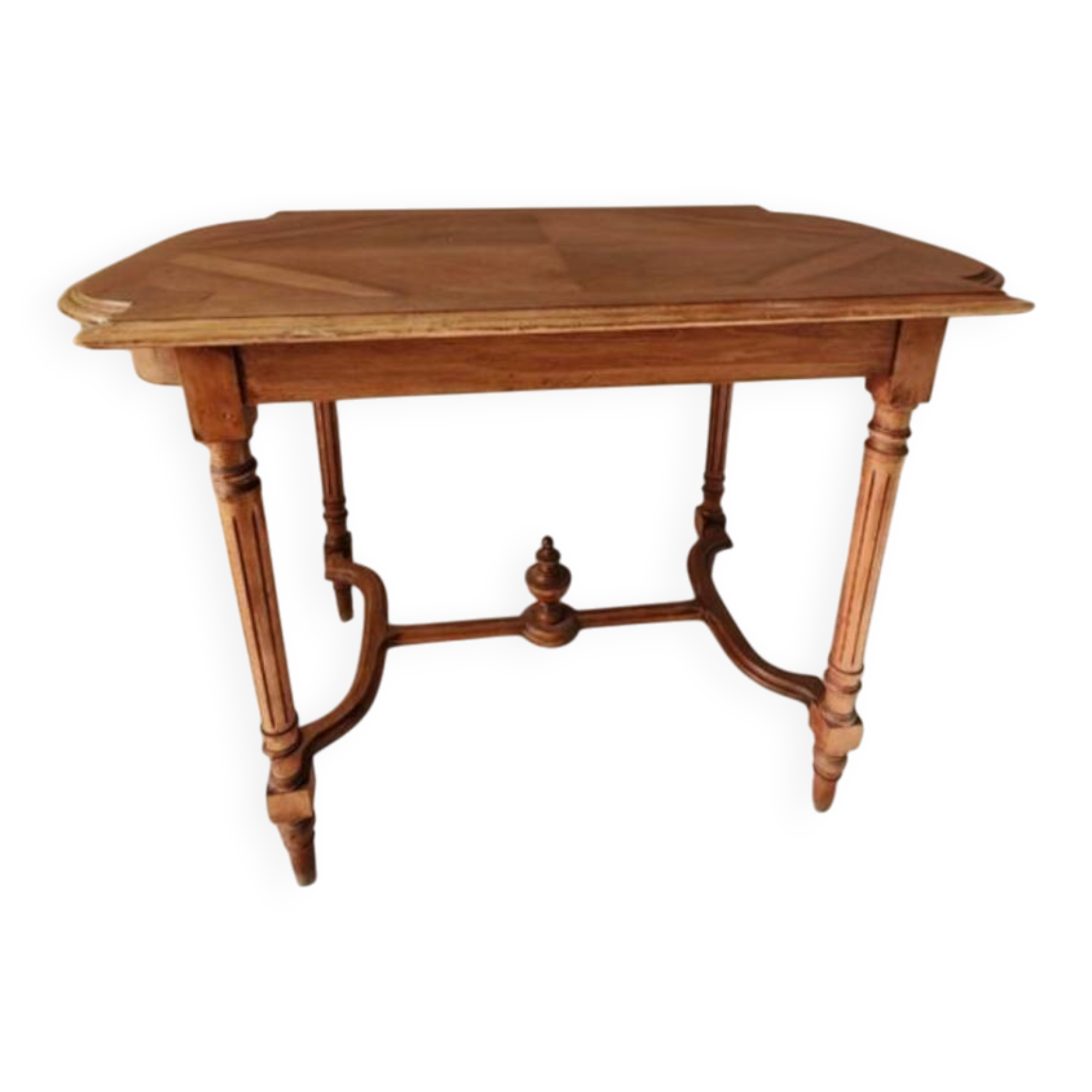 Élégante Table / Petit Bureau Vintage en Bois Marqueté
