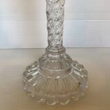 Pair of old twisted diamond tip candlesticks