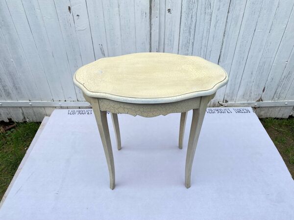 Sellette un tiroir couleur coquille d’œuf effet craquelé table d’appoint