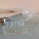 Servant of table on foot shower in silver metal art deco style