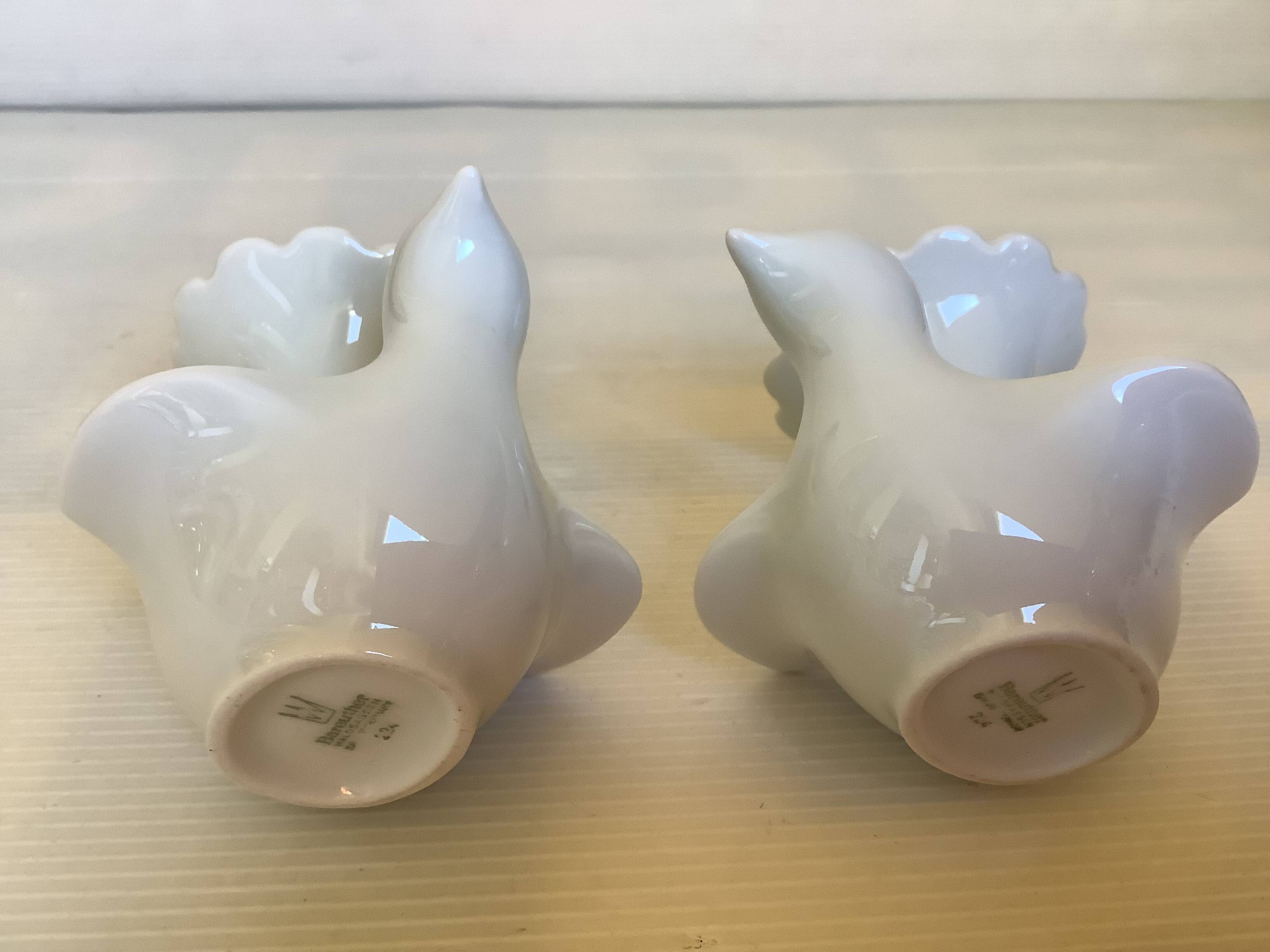 Eight bird candlesticks from Bavaria and Arzberg, Germany