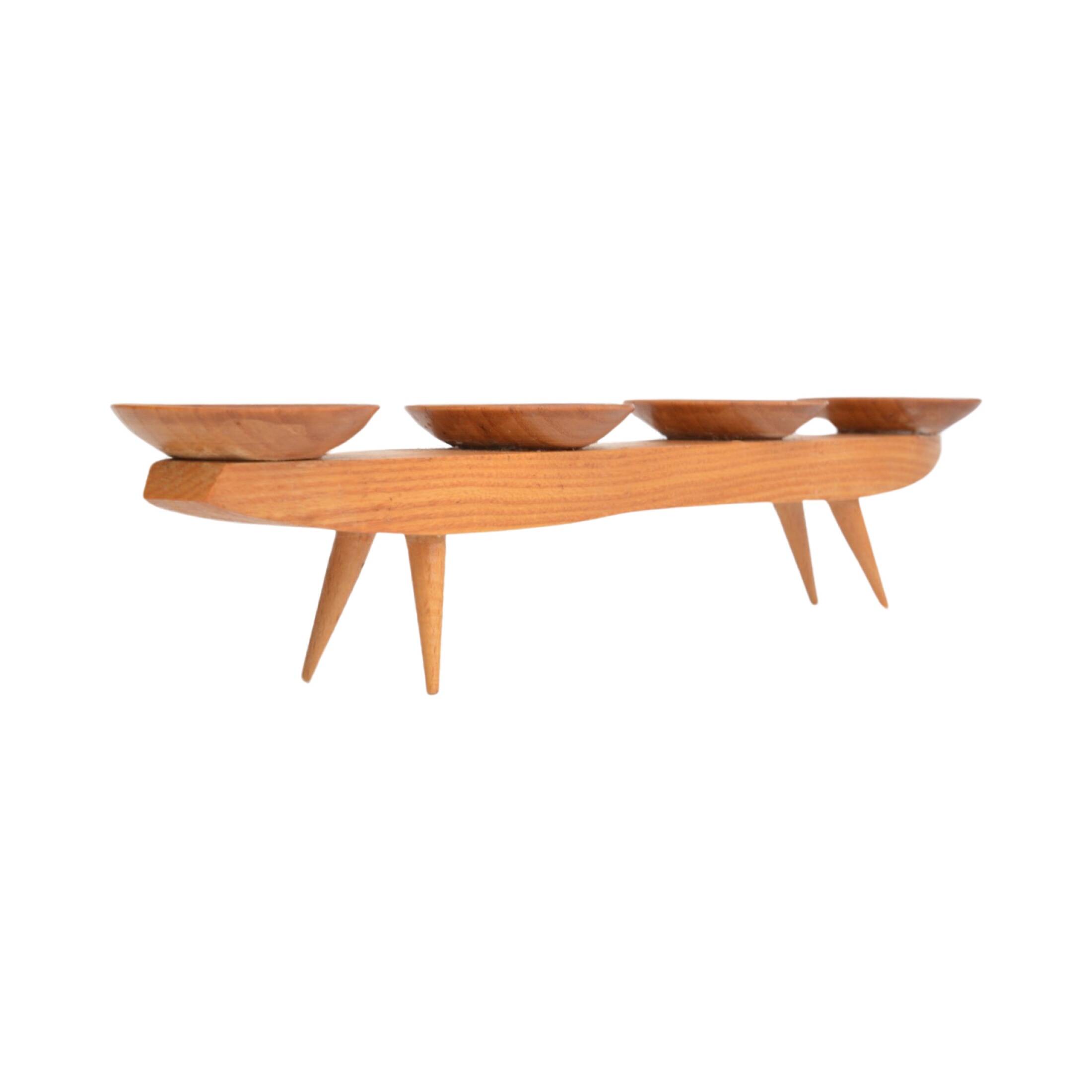 Ash candle holder for small candles, Germany, 1970s.