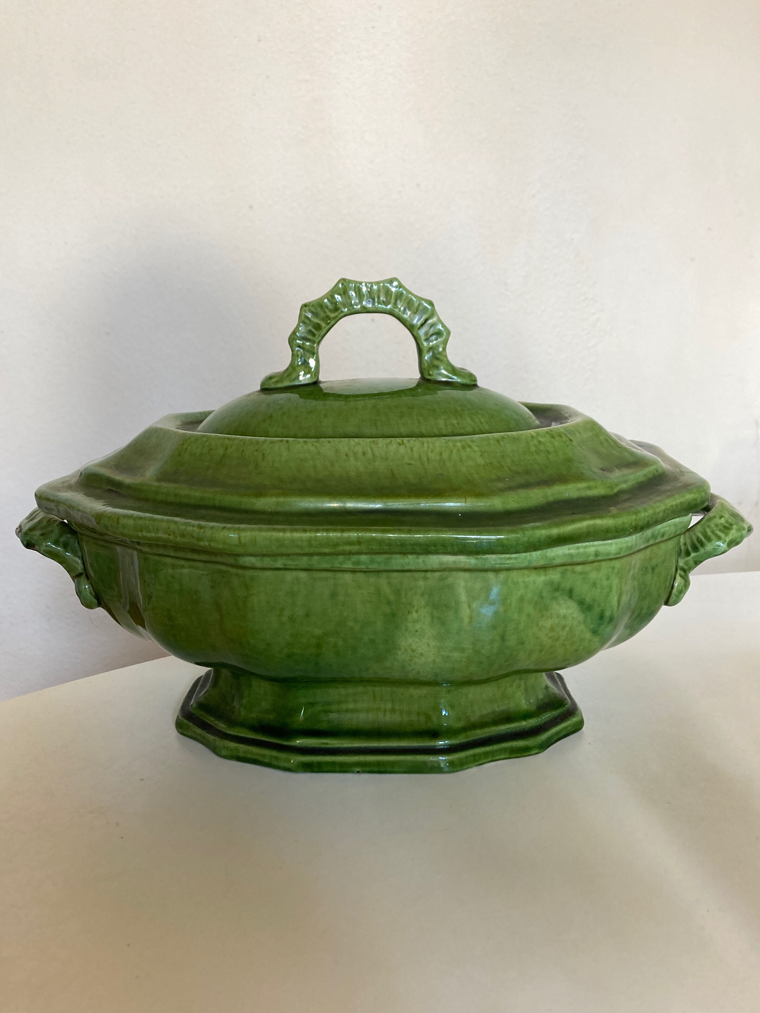 Soup bowl with godrons Aegitna Vallauris glazed earth 1950