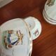 Set 6 bowls cow creamer semi porcelain old