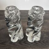 Pair of signed Baccarat Aladin candlesticks