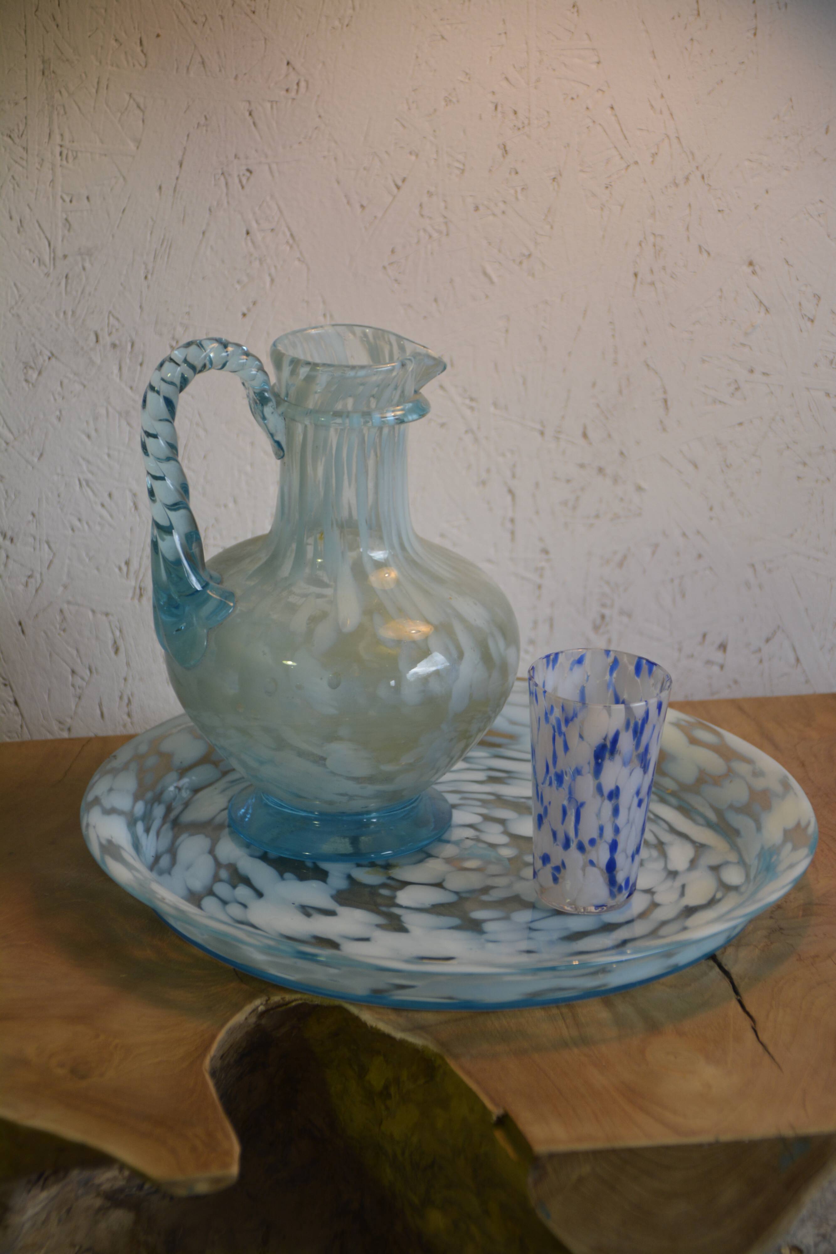 Blue glass top