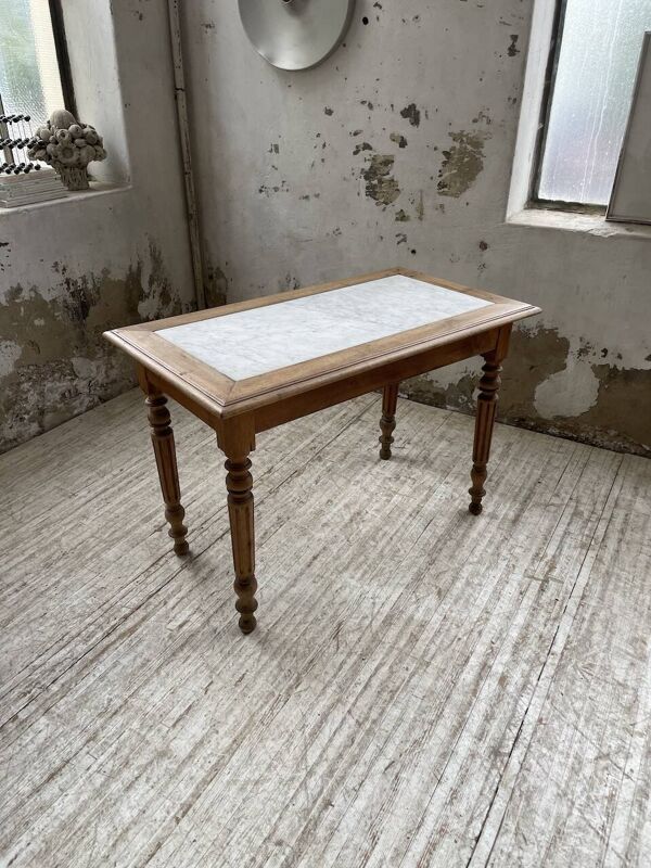 Table bistrot en noyer et marbre1890