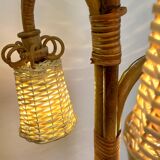 Vintage rattan floor lamp from the 70s