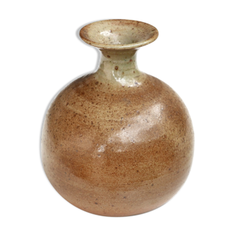 Ball vase signed GRM in sandstone, 70's