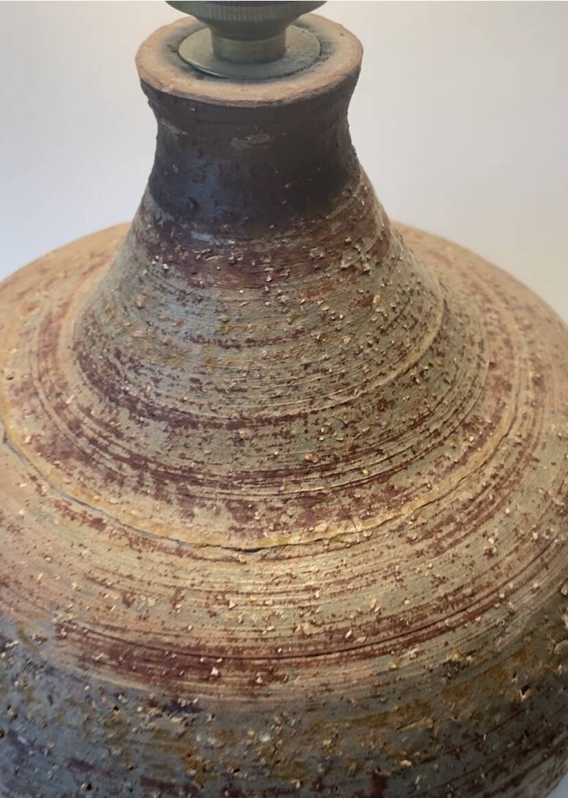 J. Pouchain lamp, fabric shade 1960