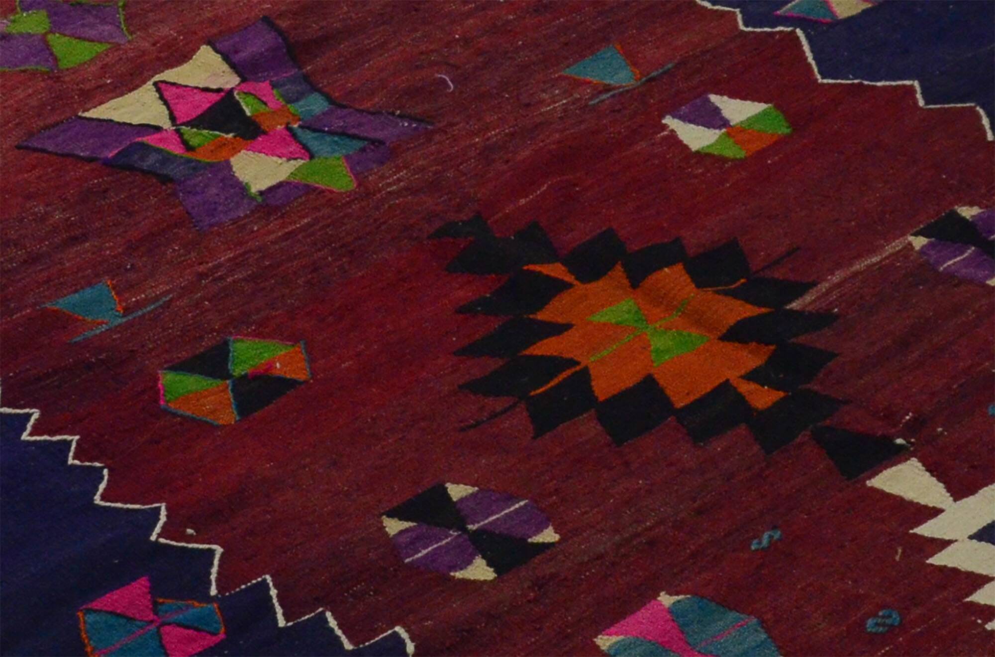 Turkish Kilim Yuruk Vintage 160x235 cm Geometric Prayer Rug