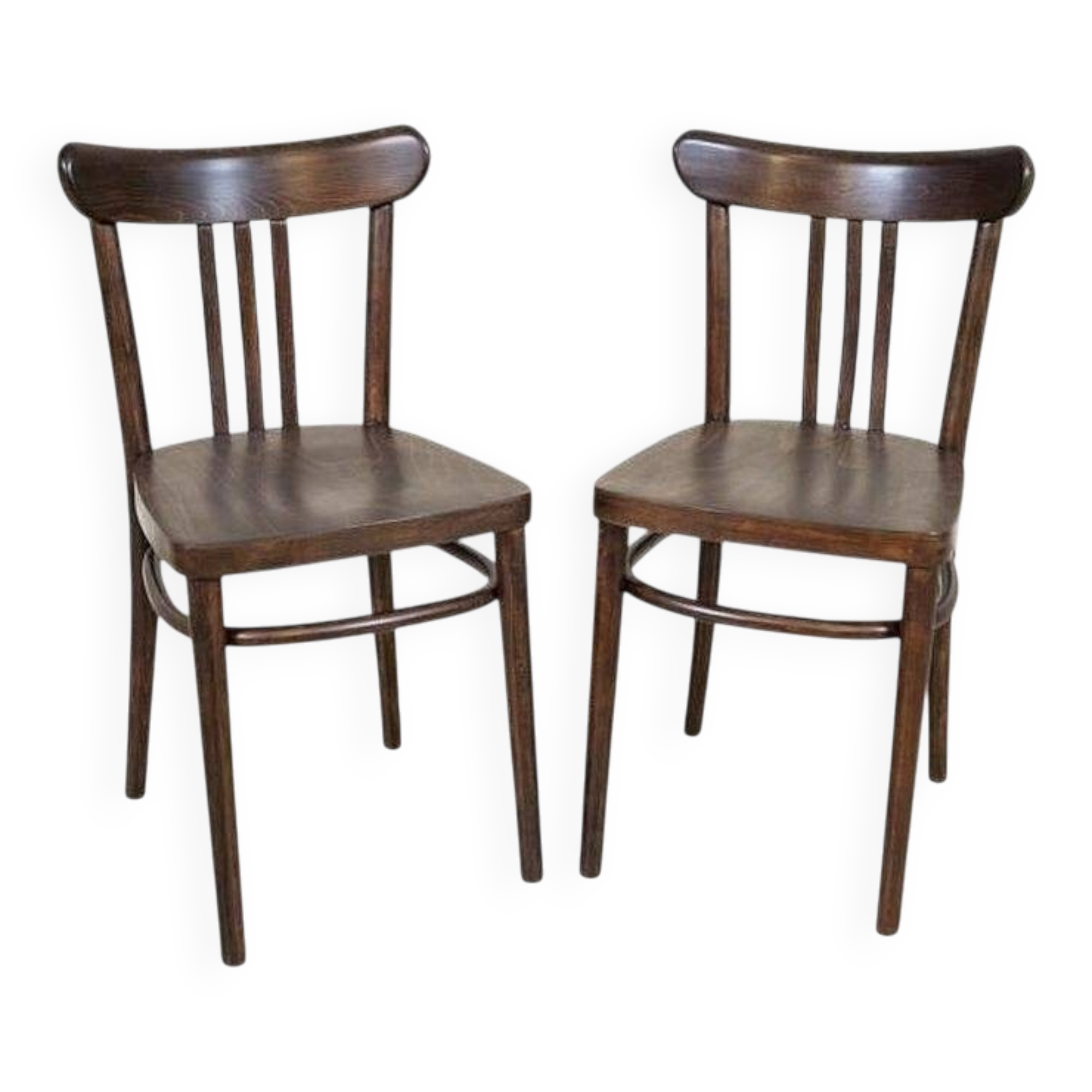 Set of Vintage Brown Beech Chairs, 1950s
