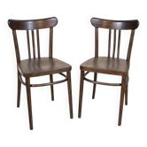 Ensemble de chaises en hêtre brun vintage, années 1950