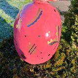 Large ovoid art deco vase in crackled ceramic by Gustave Asch