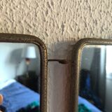 Mirror triptych barber ivory vintage 1960 - 30 x 77 cm