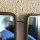 Mirror triptych barber ivory vintage 1960 - 30 x 77 cm