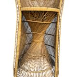 Natural Rattan Stool from the 1960s France