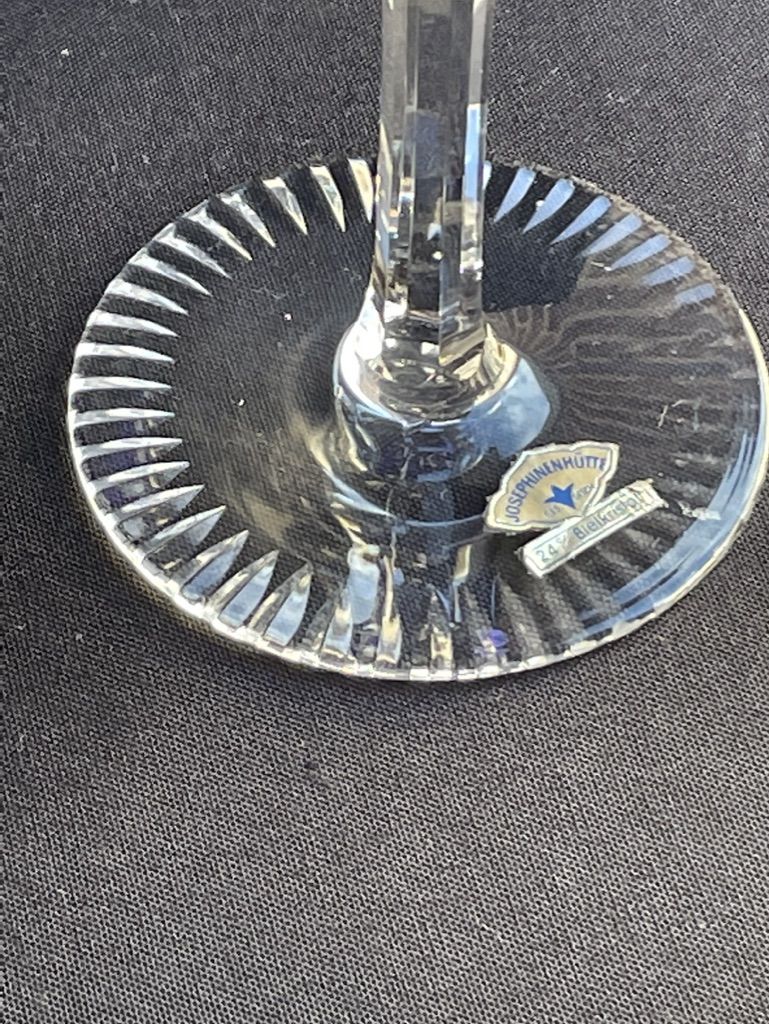 Josephinenhütte - red wine glasses (5) - Art Nouveau - Cut and engraved Crystal Roemer