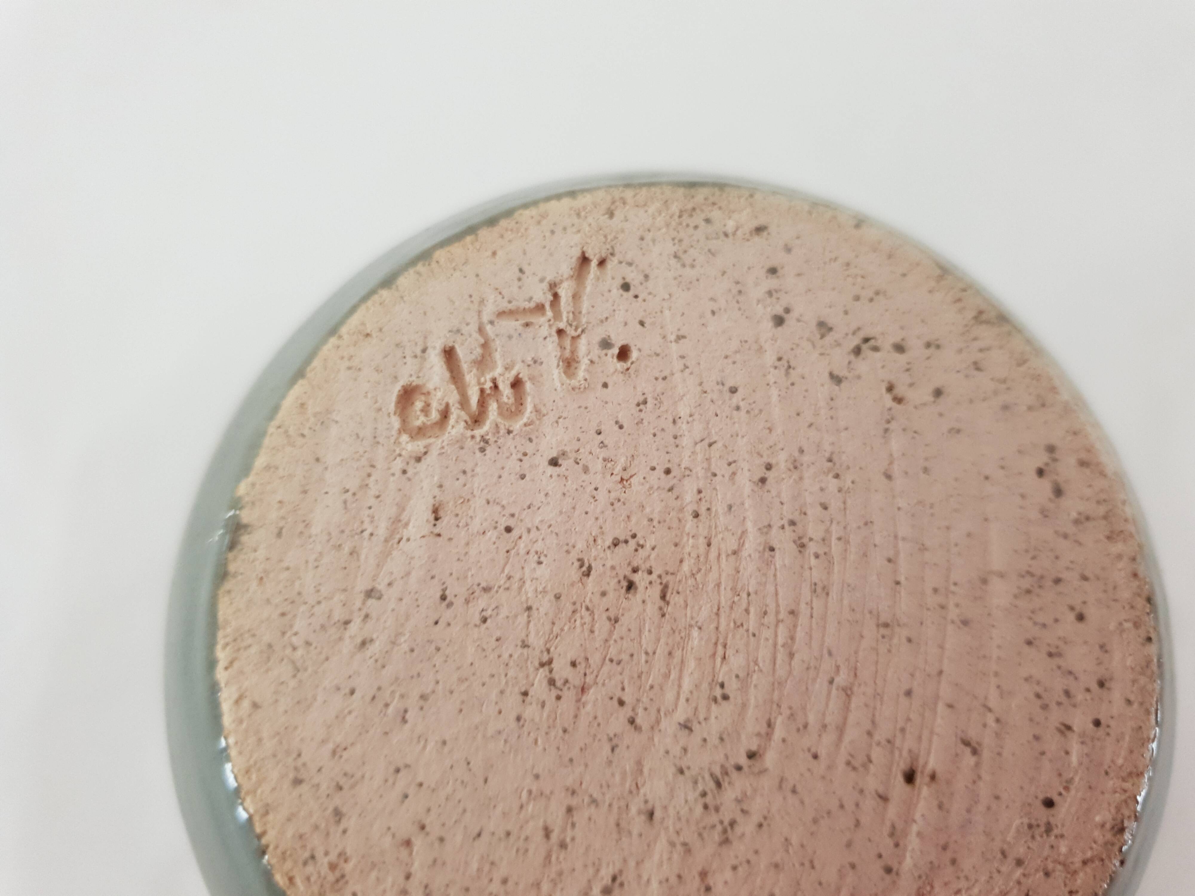 Ovoid soliflore vase in glazed ceramic Signed (Signature to be identified)