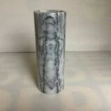 Roll vase in grey and white marble