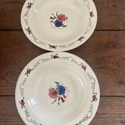Set of two antique deep plates HBCM Montereau Villefranche.