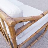 Sofa bench 3-seater vintage rattan