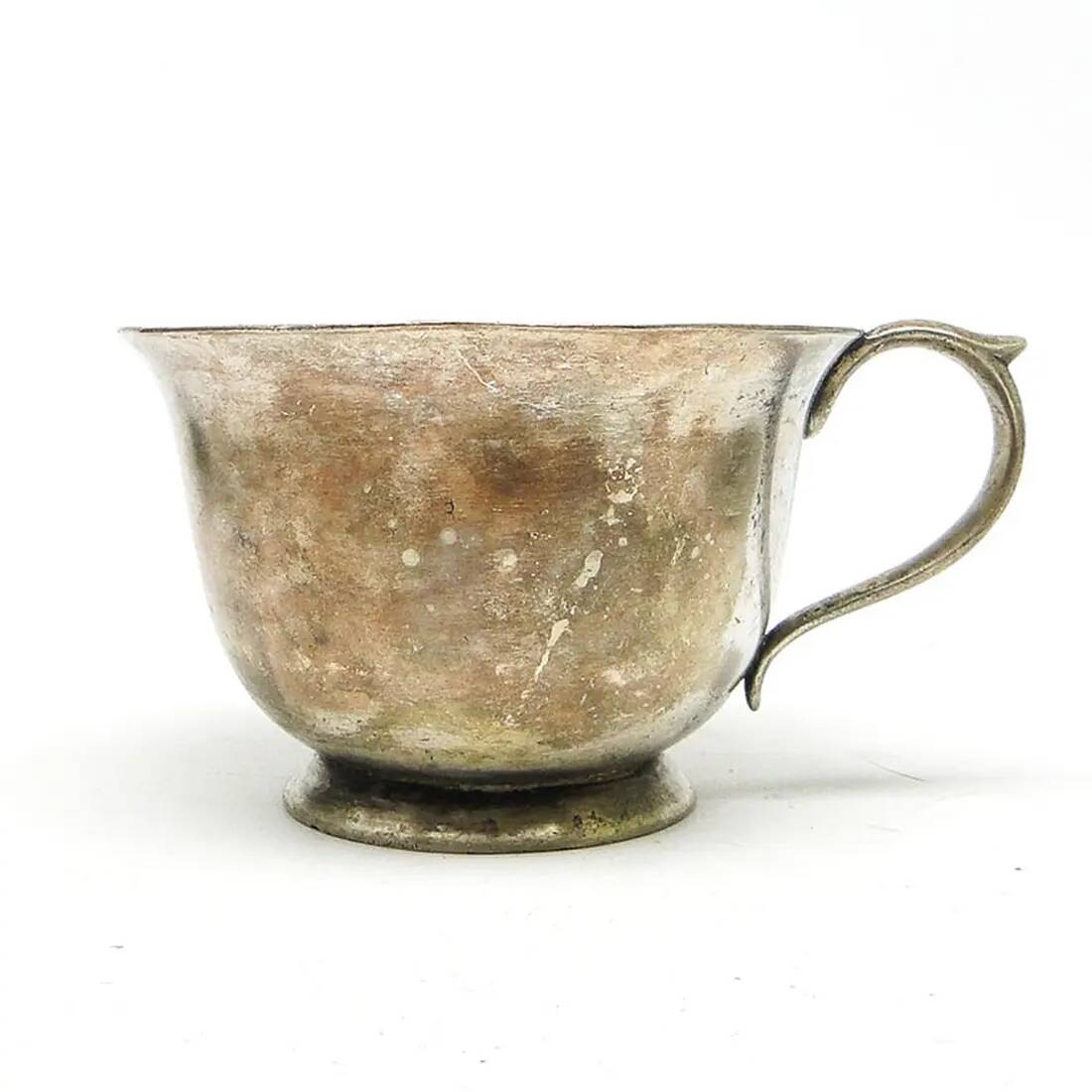 Art Deco bouillon cup, silver-plated brass, Norblin, Poland, 1930s