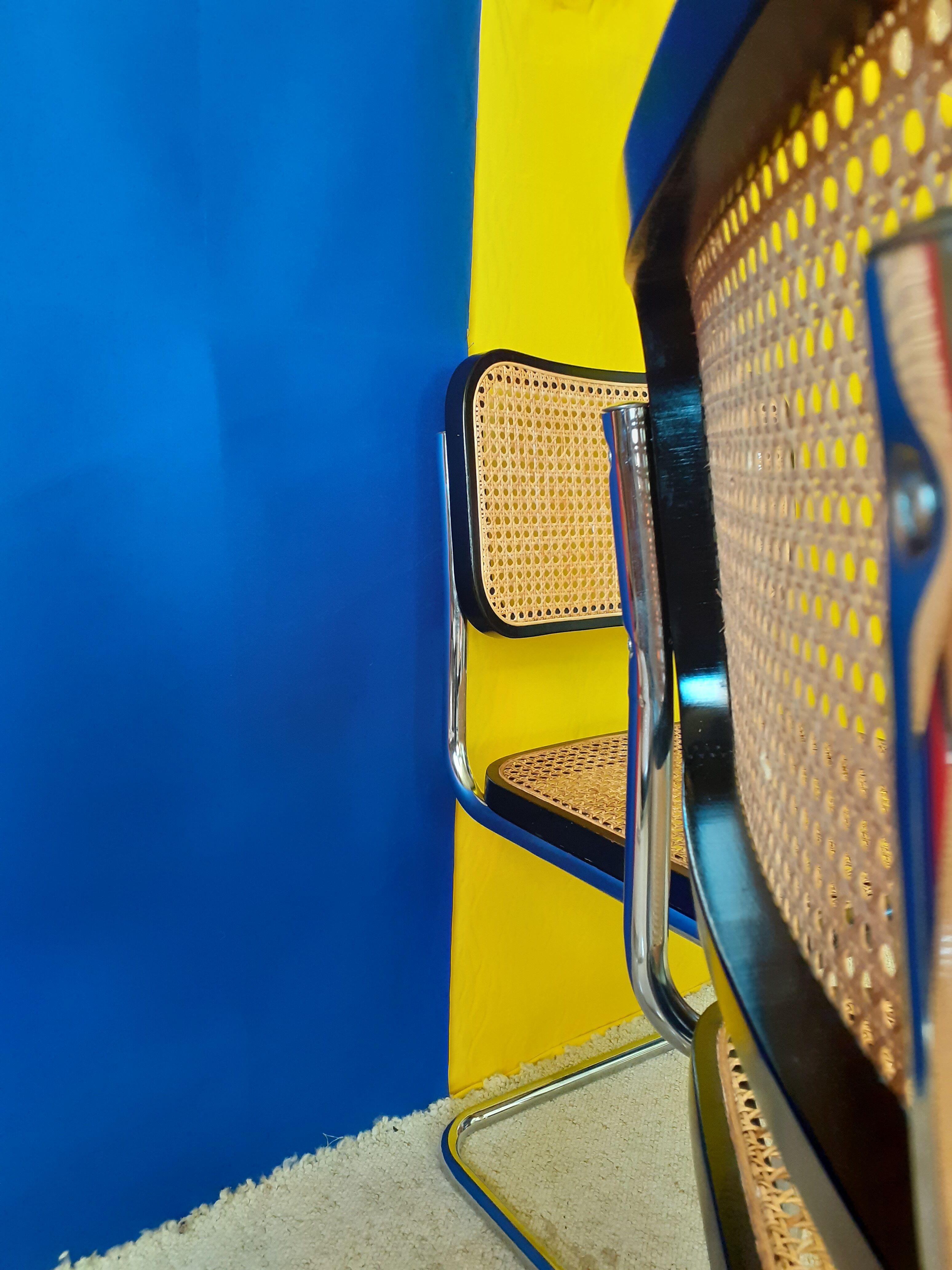 Series of 4 chairs B32, Marcel Breuer design