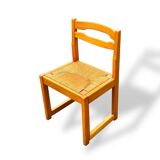 Set of 4 sleigh chairs in elm and straw Maison Regain