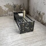 Coffee table year 80 Italian marble and glass