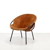 Two vintage suede balloon chairs from Lusch Erzeugnis