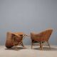 Vintage bamboo and wicker armchairs, Italy, 1950s-1960s.