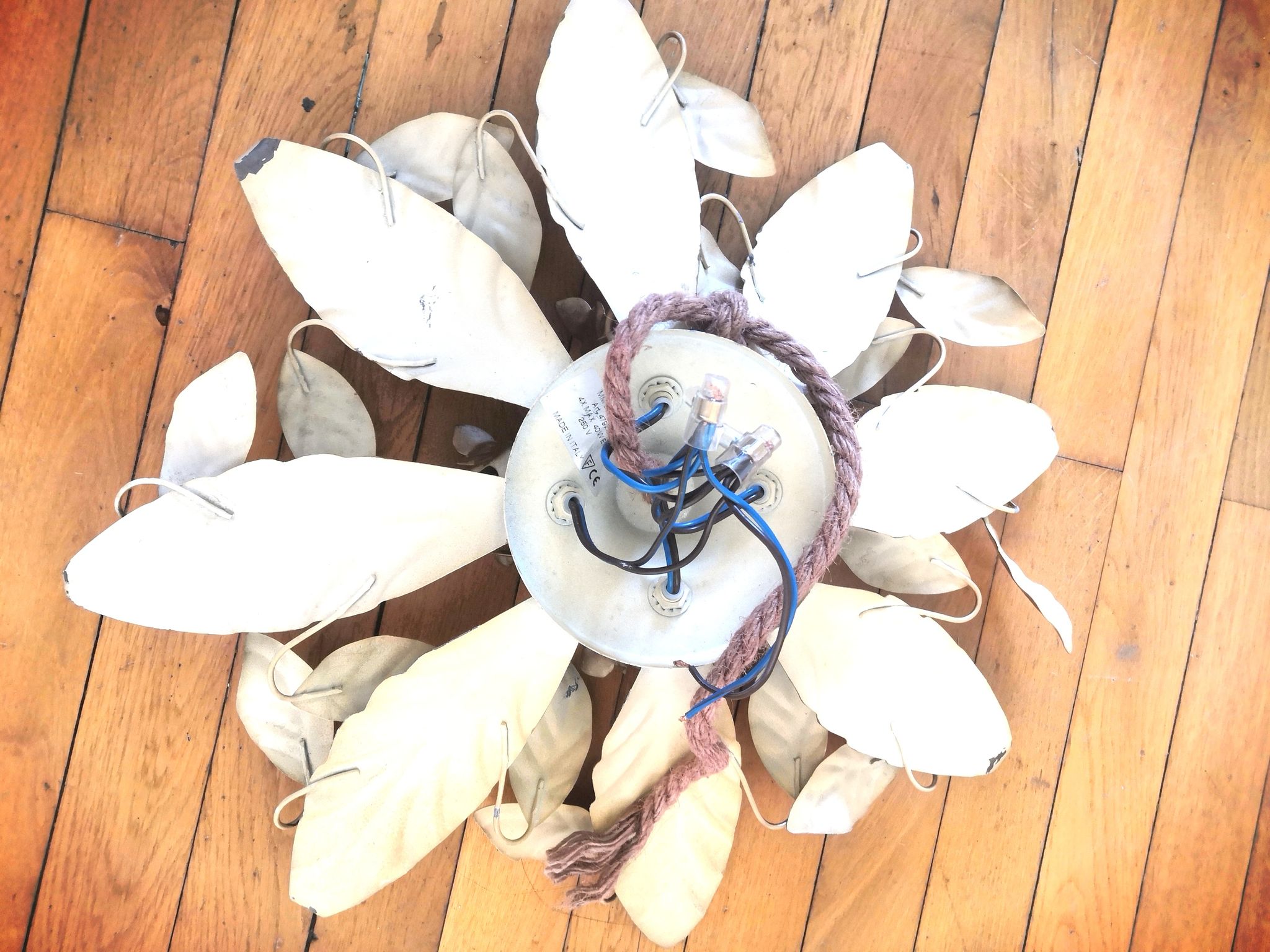 Floral metal ceiling lamp design MM Lampadari 70s
