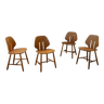 4 x chaises de salle à manger en chêne Ejvind A. Johansson, FDB Danemark des années 1960