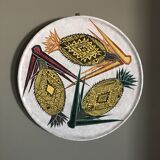 Vintage dish in ceramic African drawing