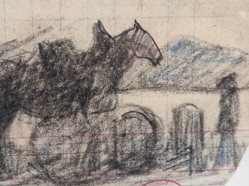 Maximilien Luce (1858-1941) - Charcoal and black chalk drawing - Horse