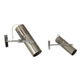 Pair of vintage wall sconces by Alain Richard, metal and aluminium, France.